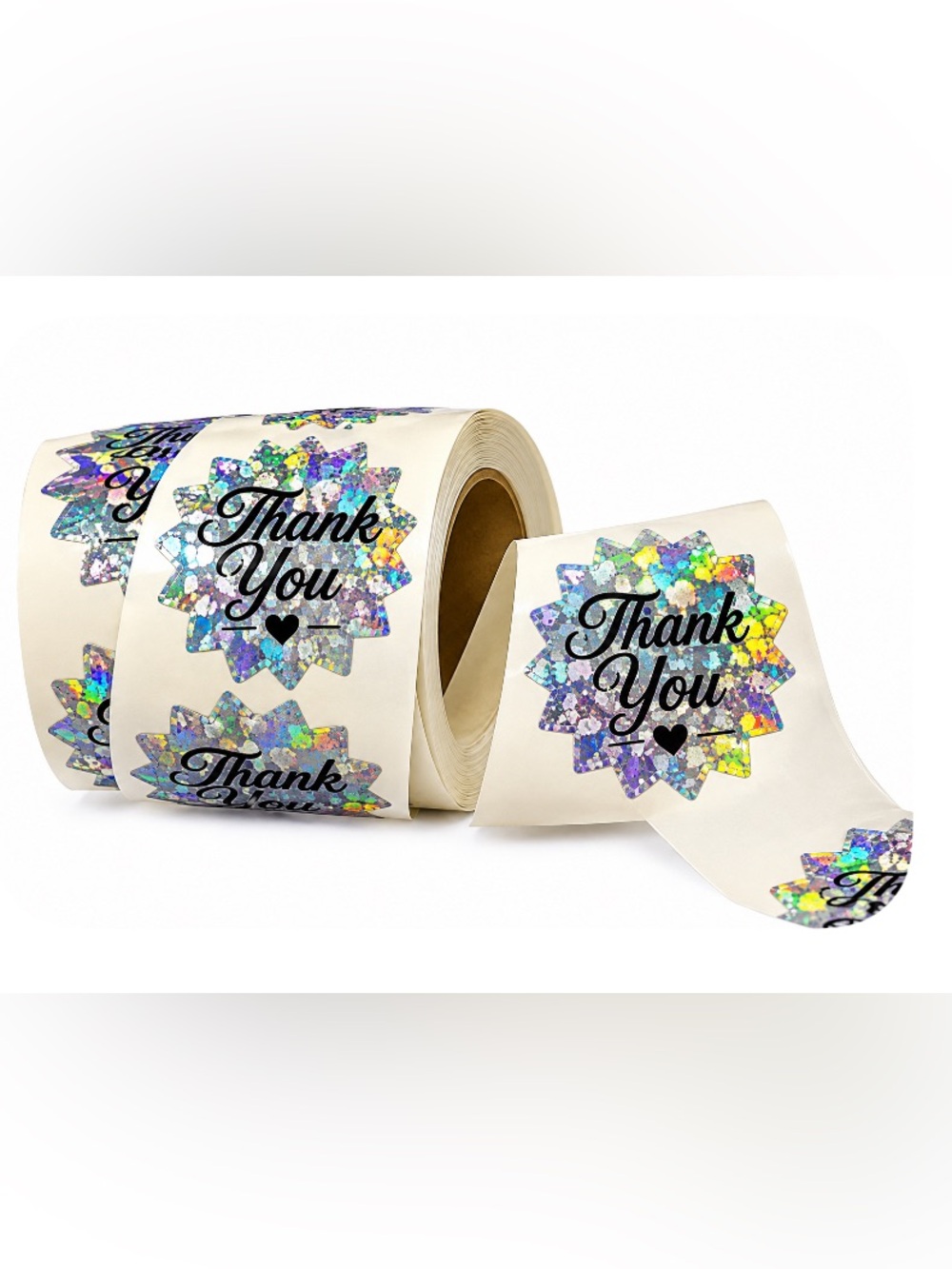 Thank You Holographic Star Sticker Roll 50ct